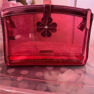 kate spade sabine clear pink jelly makeup bag